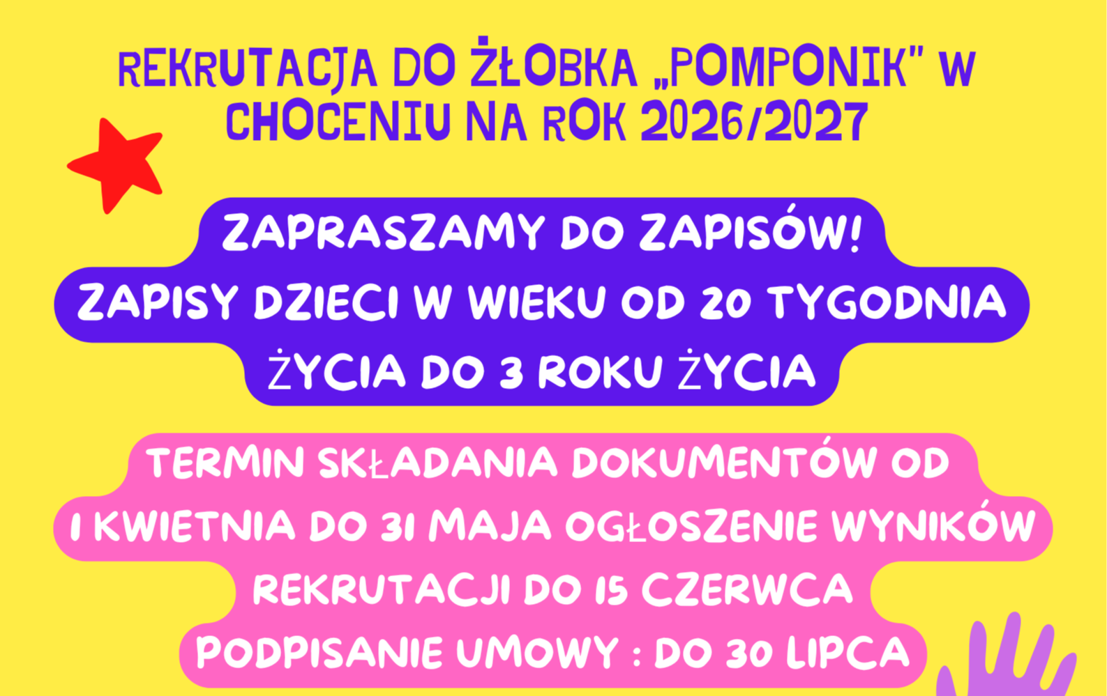 Zdjęcie do Rekrutacja w Żłobku na rok 2026/2027