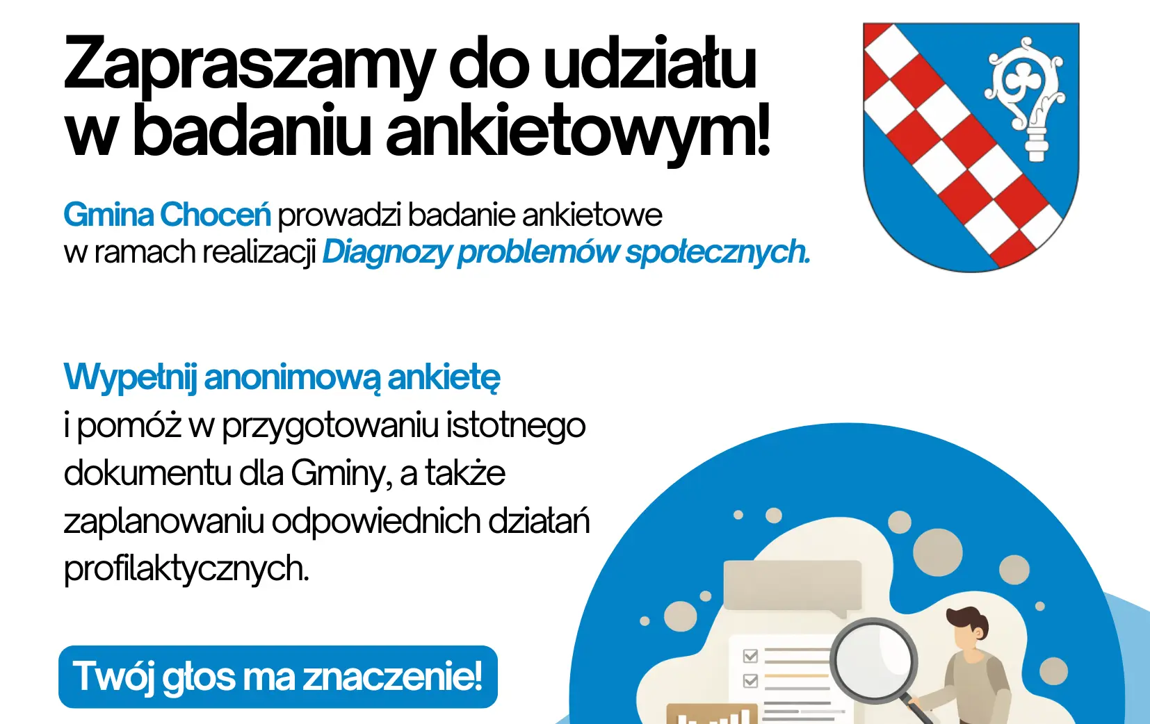 Zdjęcie do  Diagnoza problem&oacute;w społecznych na terenie Gminy Choceń