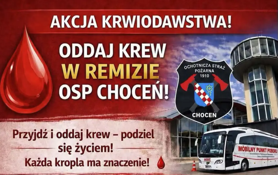 Akcja krwiodawstwa organizowana przez OSP Choceń